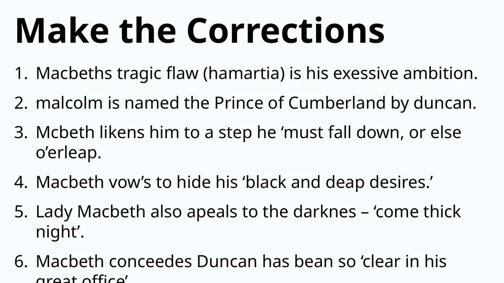 Mixed Starters on Macbeth Write Down What You Know - slide 6 of 17