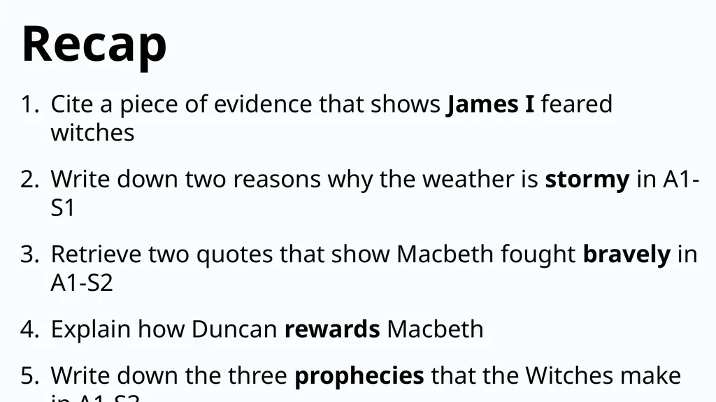 Mixed Starters on Macbeth Write Down What You Know - slide 4 of 17