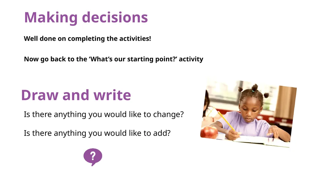 KS1 Home learning: Making decisions Play this - slide 8 of 10