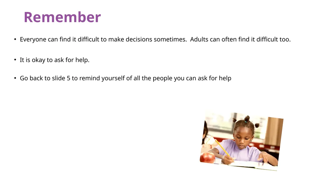 KS1 Home learning: Making decisions Play this - slide 9 of 10