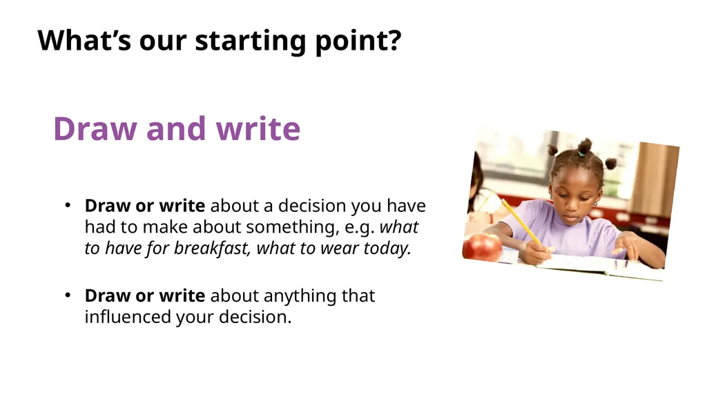 KS1 Home learning: Making decisions Play this - slide 3 of 10