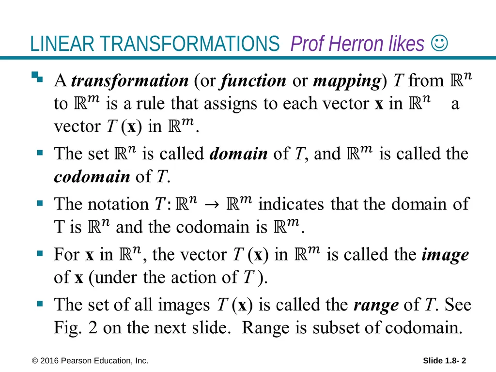 © 2016 Pearson Education, Inc. Linear Equations in - slide 2 of 16