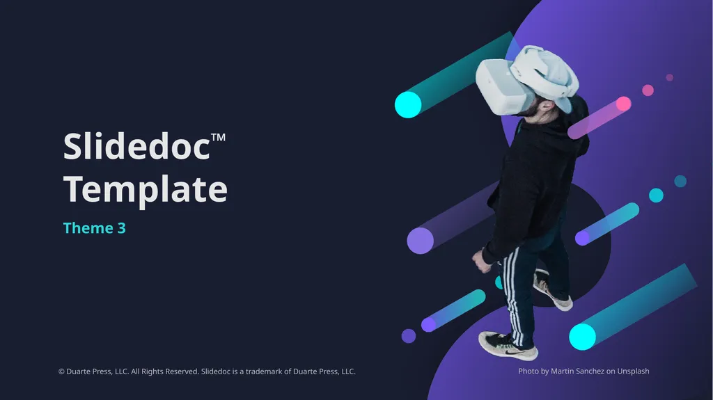 Slidedoc™ Template Theme 3 Photo by Martin Sanchez - slide 1 of 57