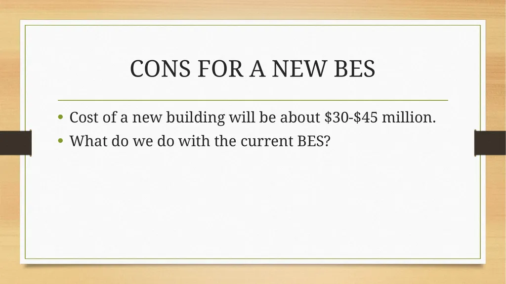 BES FACILITY TOWN HALL MEETING GENERAL INFORMATION - slide 8 of 12