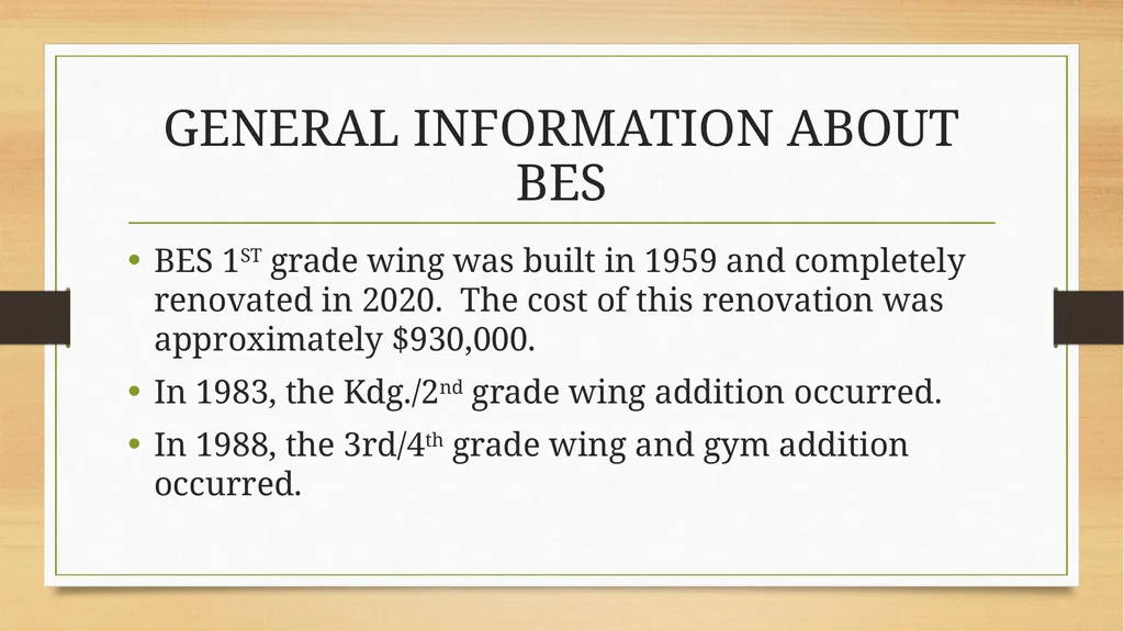 BES FACILITY TOWN HALL MEETING GENERAL INFORMATION - slide 2 of 12