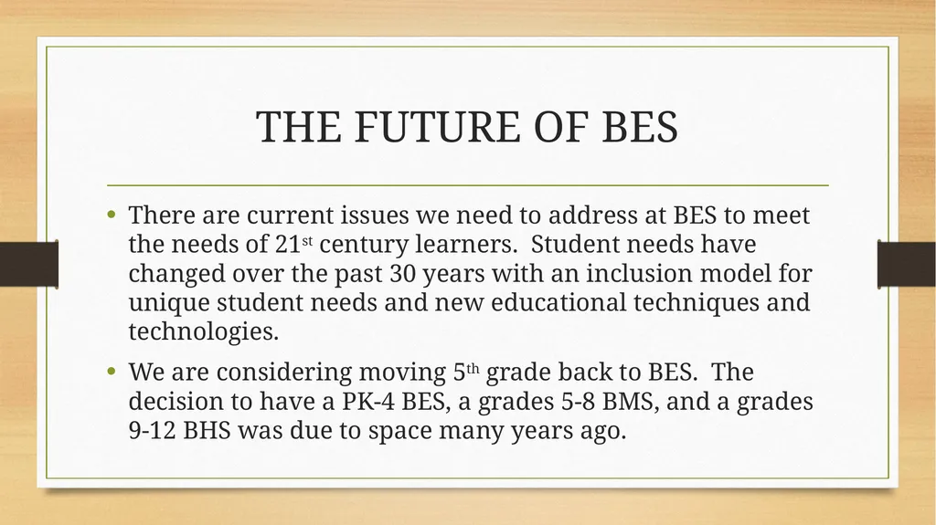 BES FACILITY TOWN HALL MEETING GENERAL INFORMATION - slide 3 of 12