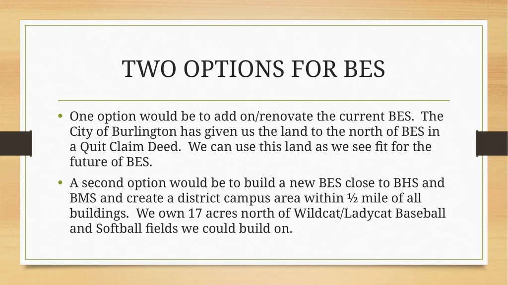 BES FACILITY TOWN HALL MEETING GENERAL INFORMATION - slide 4 of 12