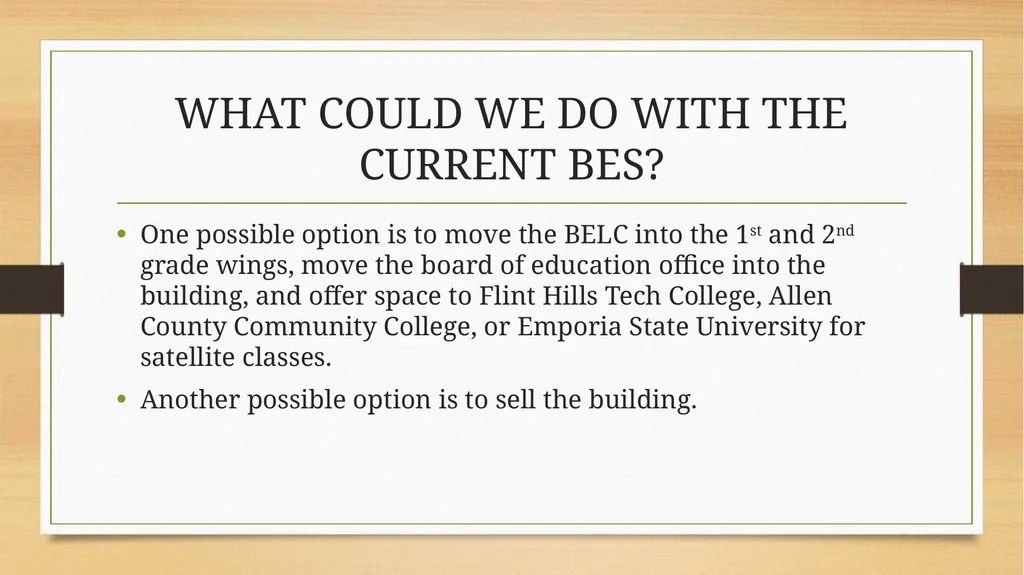 BES FACILITY TOWN HALL MEETING GENERAL INFORMATION - slide 9 of 12