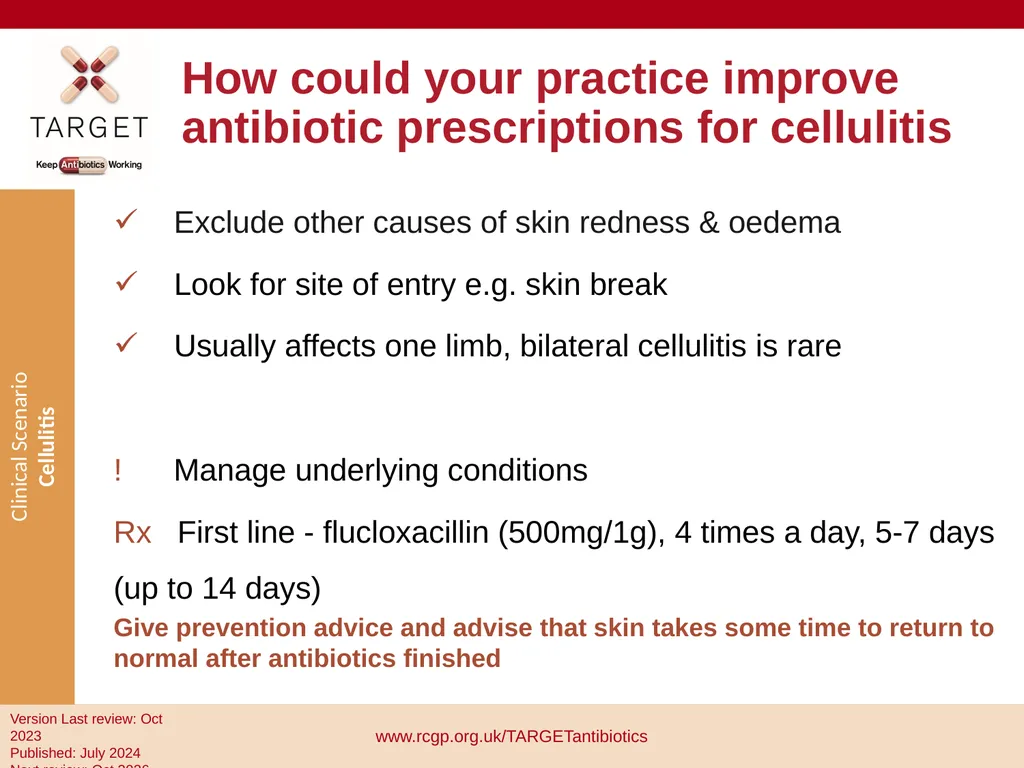 Clinical Scenario: Cellulitis People with dark - slide 16 of 17