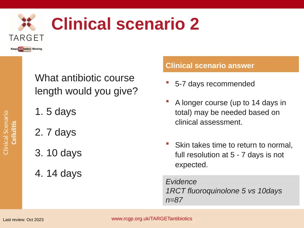 Clinical Scenario: Cellulitis People with dark - slide 6 of 17