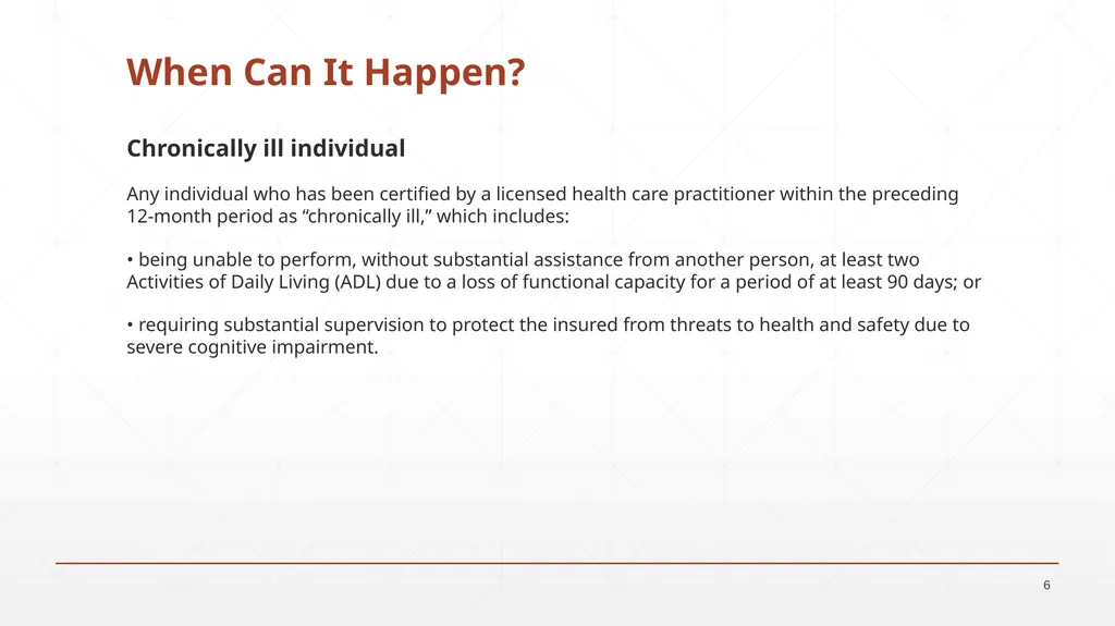 Group Long-Term Care Benefit Program A family - slide 6 of 19