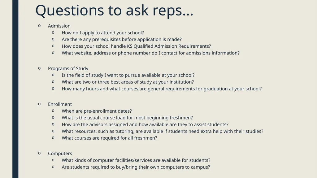 College Search and Selection The Basics for - slide 11 of 20