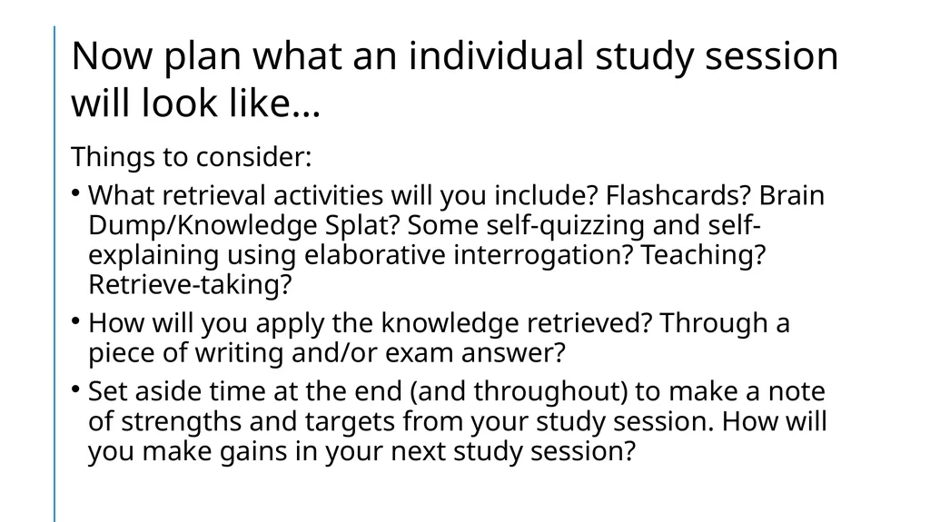 Creating a Revision Timetable What does an - slide 9 of 10