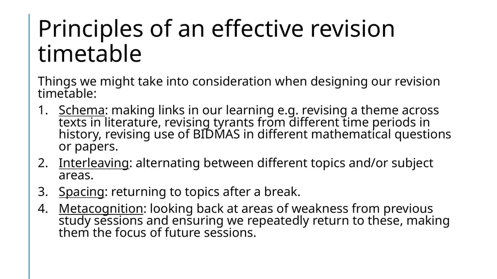 Creating a Revision Timetable What does an - slide 4 of 10