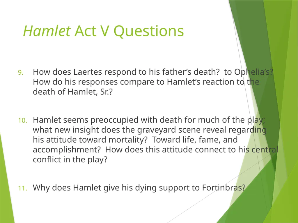 Hamlet Pre-Reading Questions What would it feel - slide 8 of 9