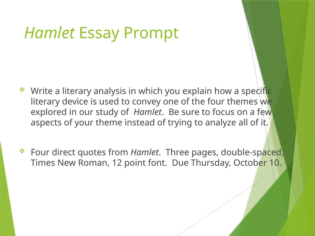 Hamlet Pre-Reading Questions What would it feel - slide 9 of 9