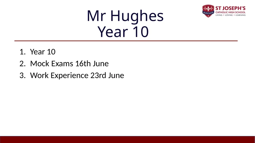 Year 10 Study Skills Evening Thursday 12th - slide 4 of 51