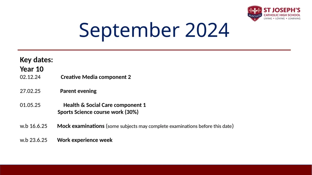 Year 10 Study Skills Evening Thursday 12th - slide 47 of 51