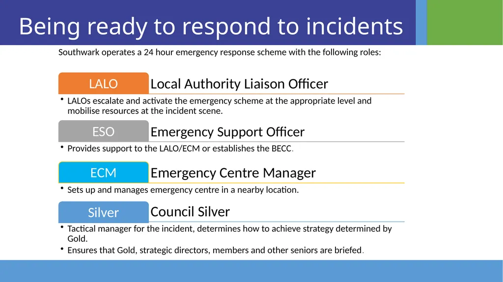 Southwark Emergency Planning Team & Community - slide 3 of 11