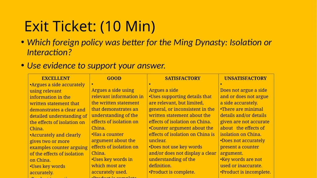 S2U1L2 Ming Dynasty Aim: Did Isolation help or - slide 18 of 18