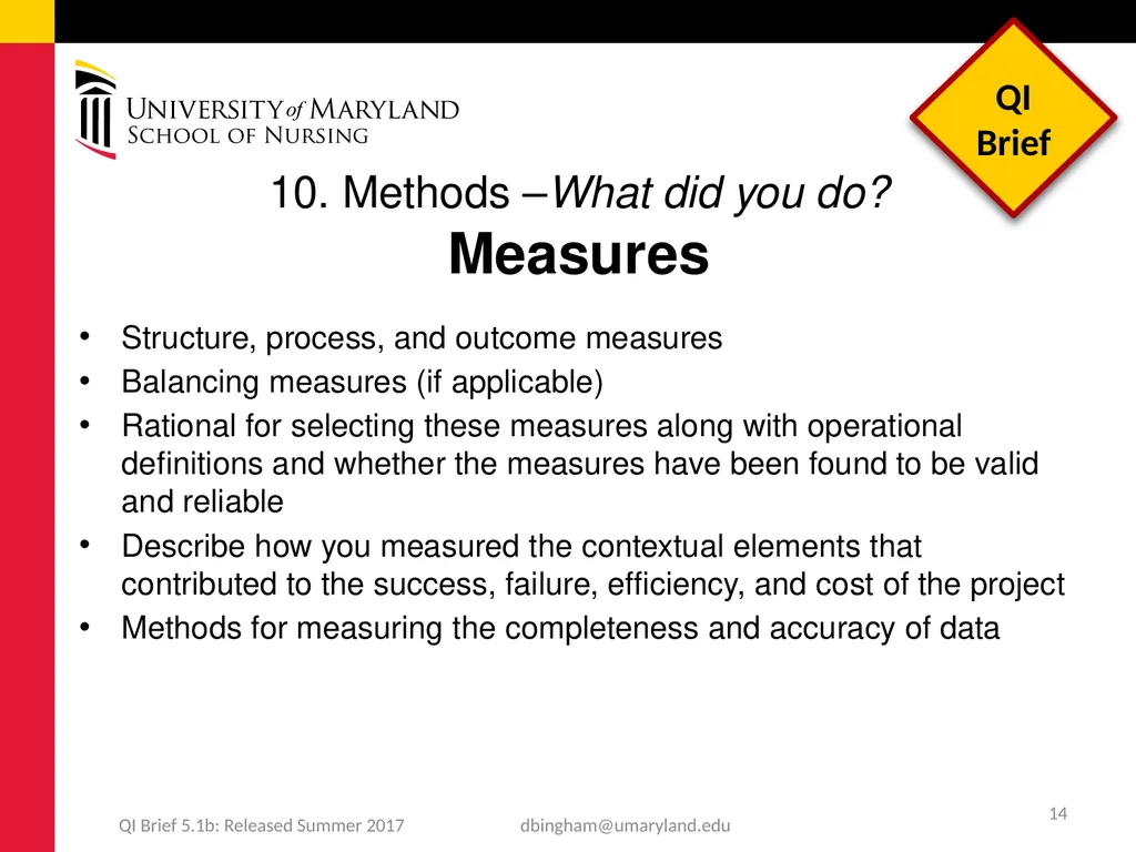Standards for QUality Improvement Reporting - slide 14 of 24