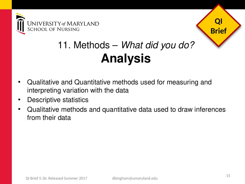 Standards for QUality Improvement Reporting - slide 15 of 24