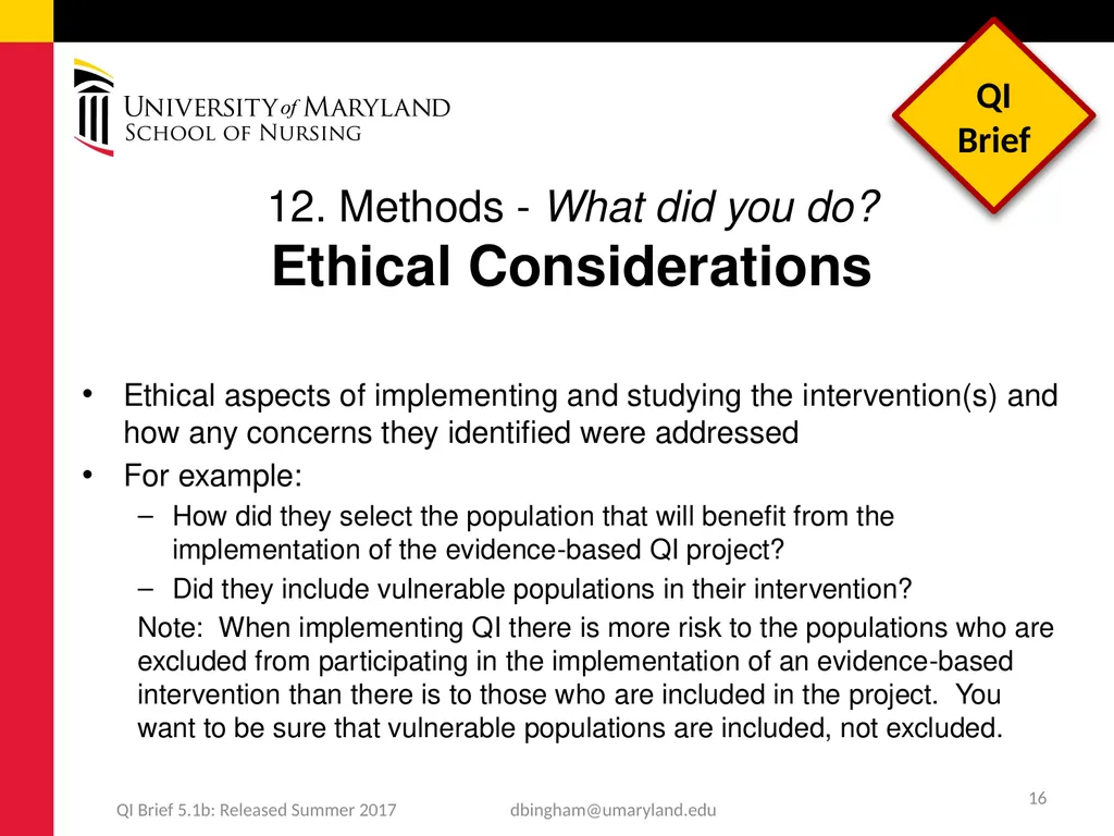 Standards for QUality Improvement Reporting - slide 16 of 24