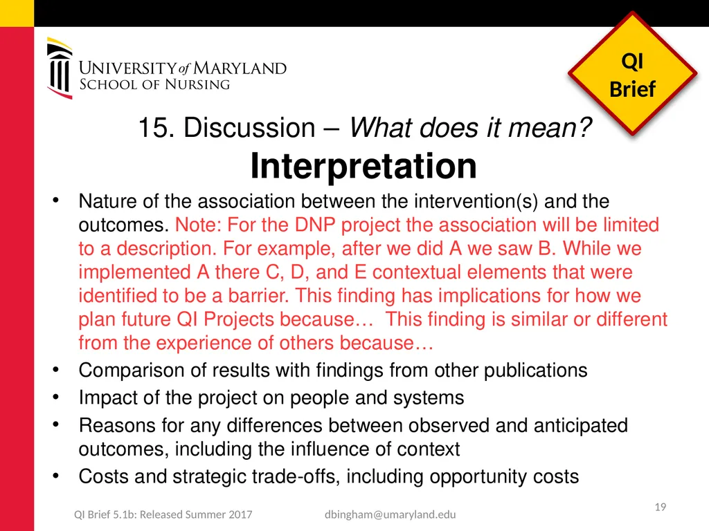 Standards for QUality Improvement Reporting - slide 19 of 24