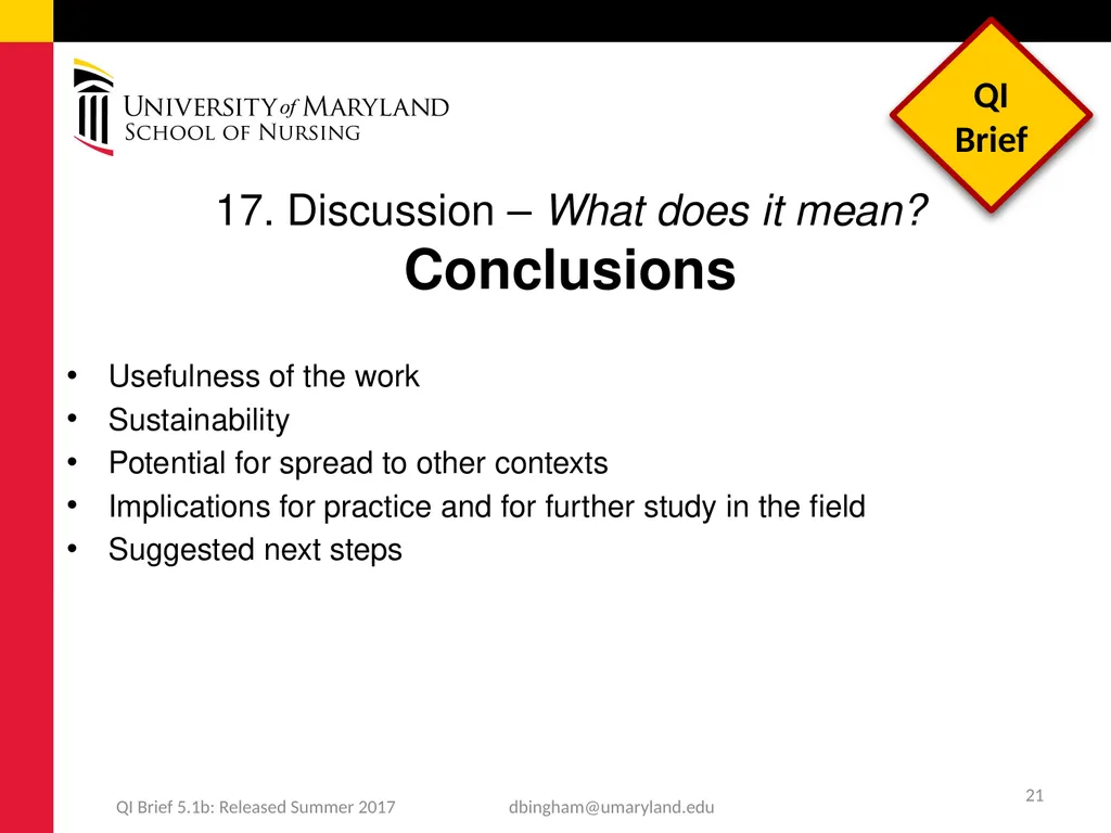 Standards for QUality Improvement Reporting - slide 21 of 24