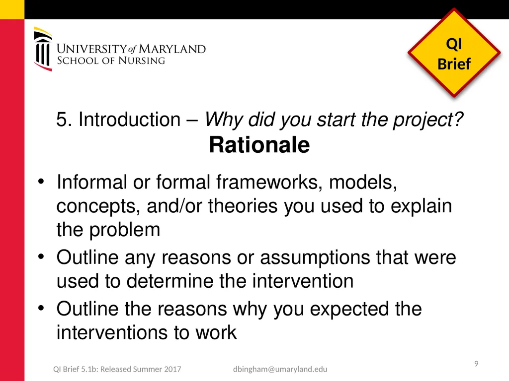 Standards for QUality Improvement Reporting - slide 9 of 24
