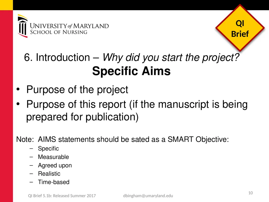Standards for QUality Improvement Reporting - slide 10 of 24