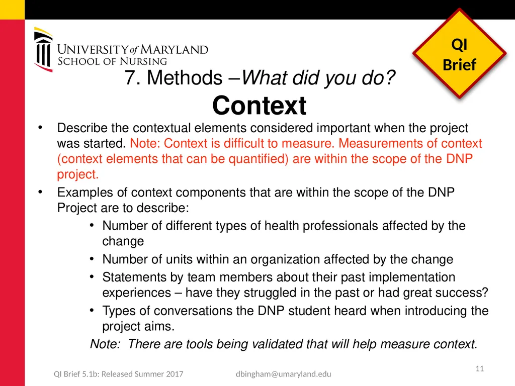 Standards for QUality Improvement Reporting - slide 11 of 24