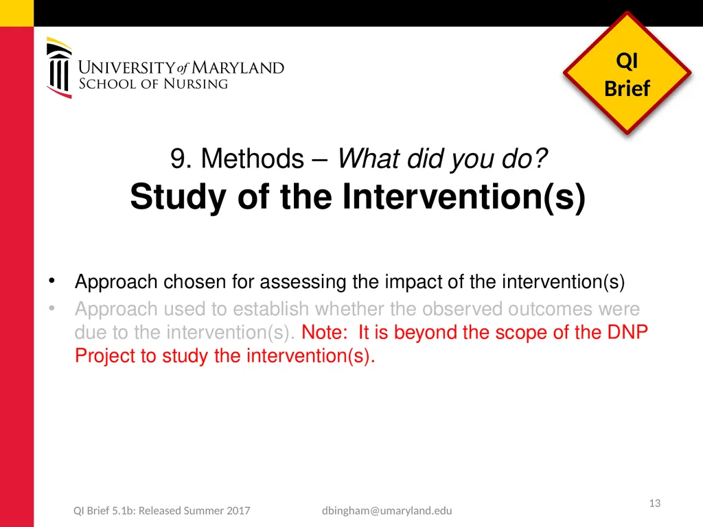 Standards for QUality Improvement Reporting - slide 13 of 24