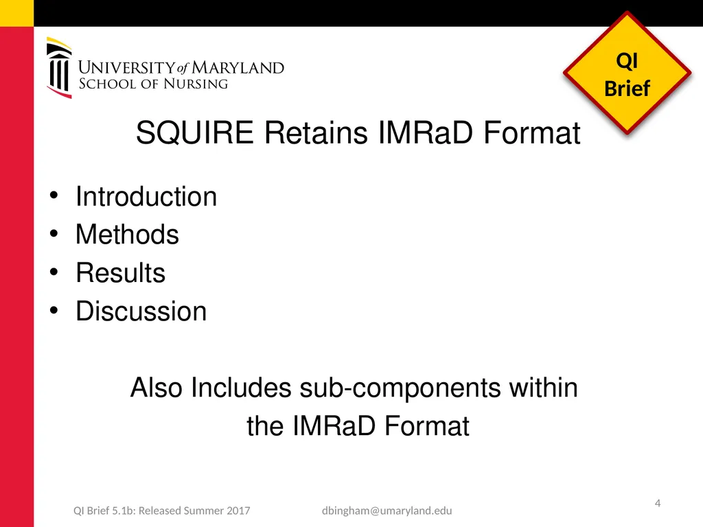 Standards for QUality Improvement Reporting - slide 4 of 24