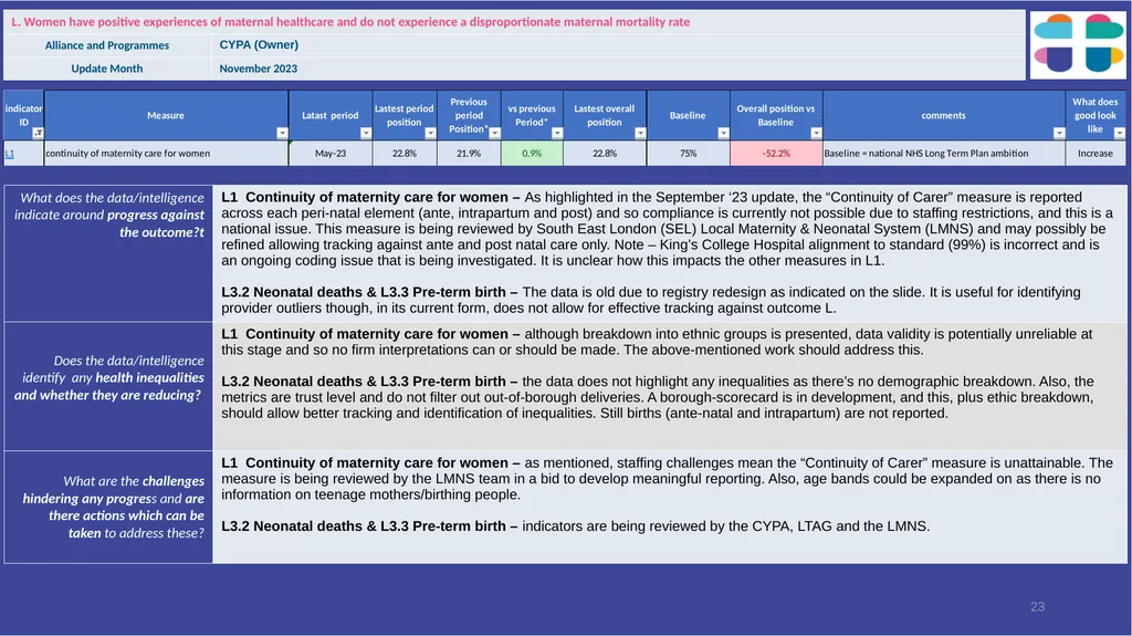 Lambeth Together Integrated Assurance Report 14 - slide 23 of 46