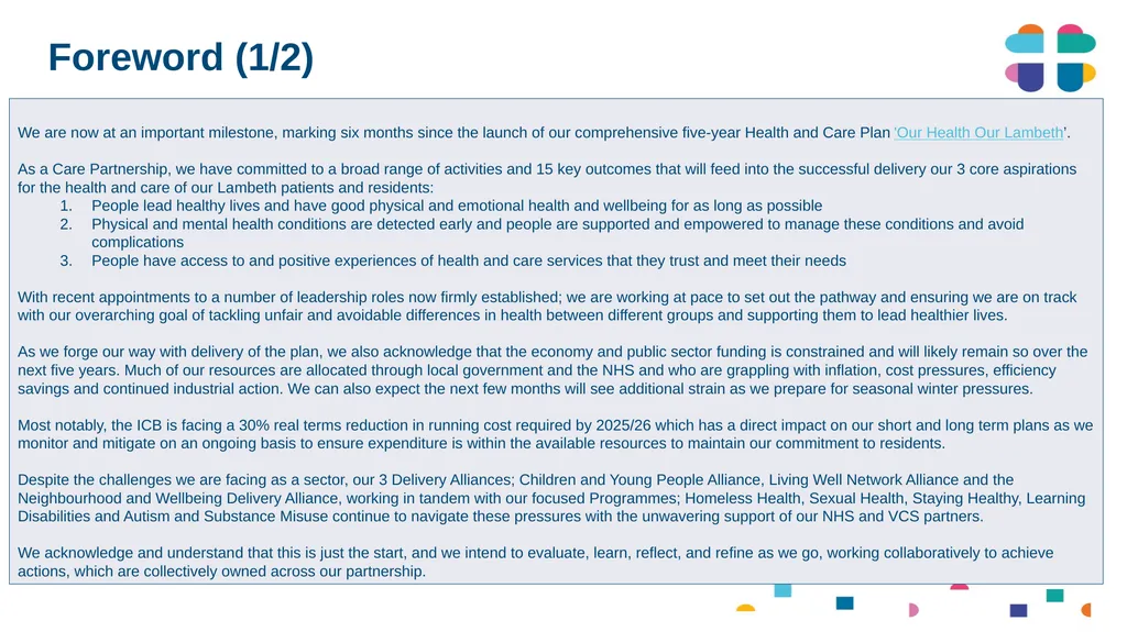 Lambeth Together Integrated Assurance Report 14 - slide 3 of 46