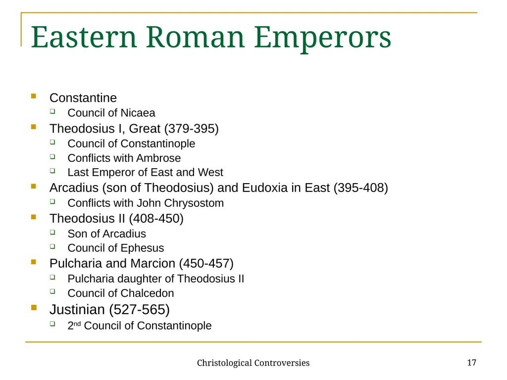 Christological Controversies 1 Lecture 19: - slide 17 of 18