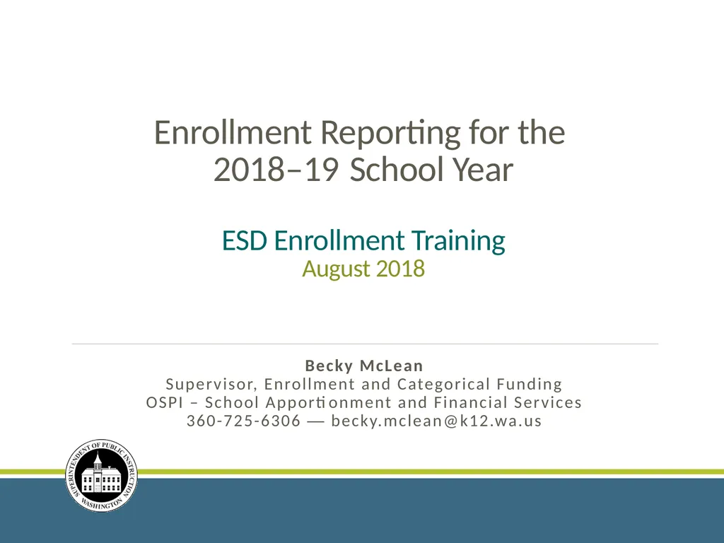 Enrollment Reporting for the 2018–19 School Year - slide 1 of 44