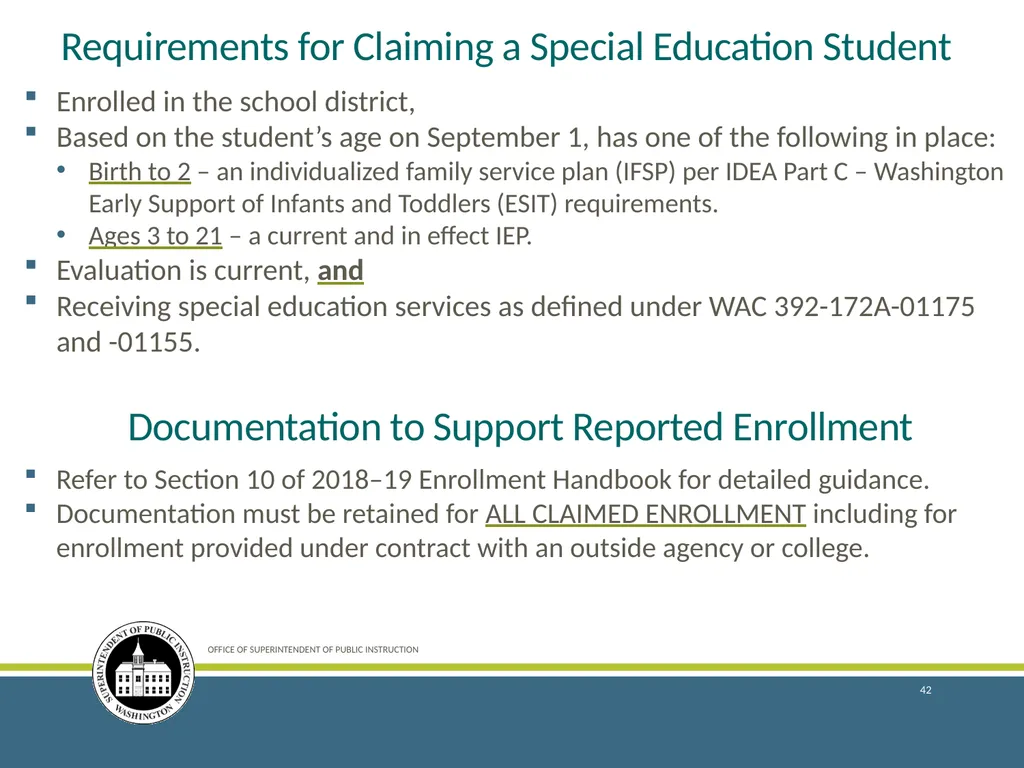 Enrollment Reporting for the 2018–19 School Year - slide 42 of 44