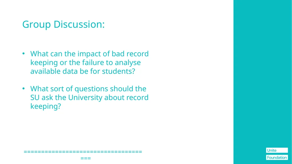 The Blueprint + SU's Information for Student Reps - slide 33 of 76