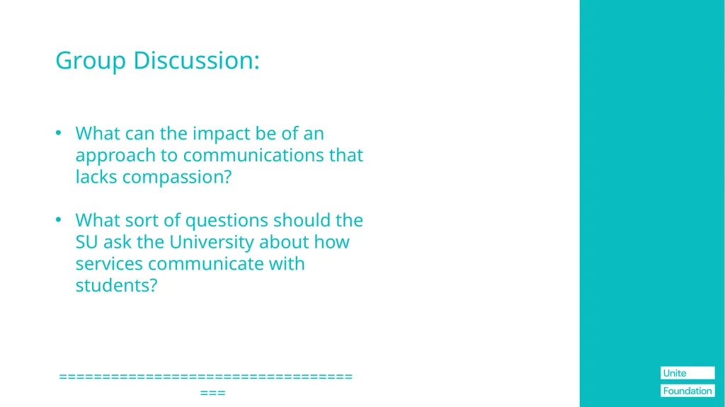 The Blueprint + SU's Information for Student Reps - slide 66 of 76