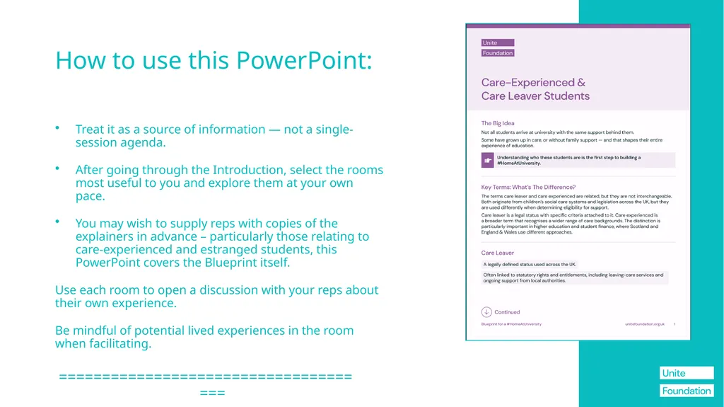 The Blueprint + SU's Information for Student Reps - slide 2 of 76