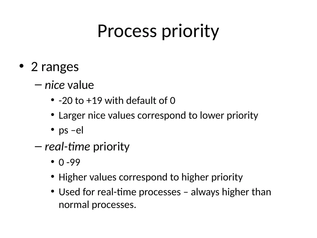 Linux Process Management Linux Implementation of - slide 5 of 14