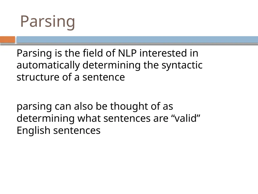 Parsing David Kauchak CS159 – Spring 2019 Admin - slide 3 of 109