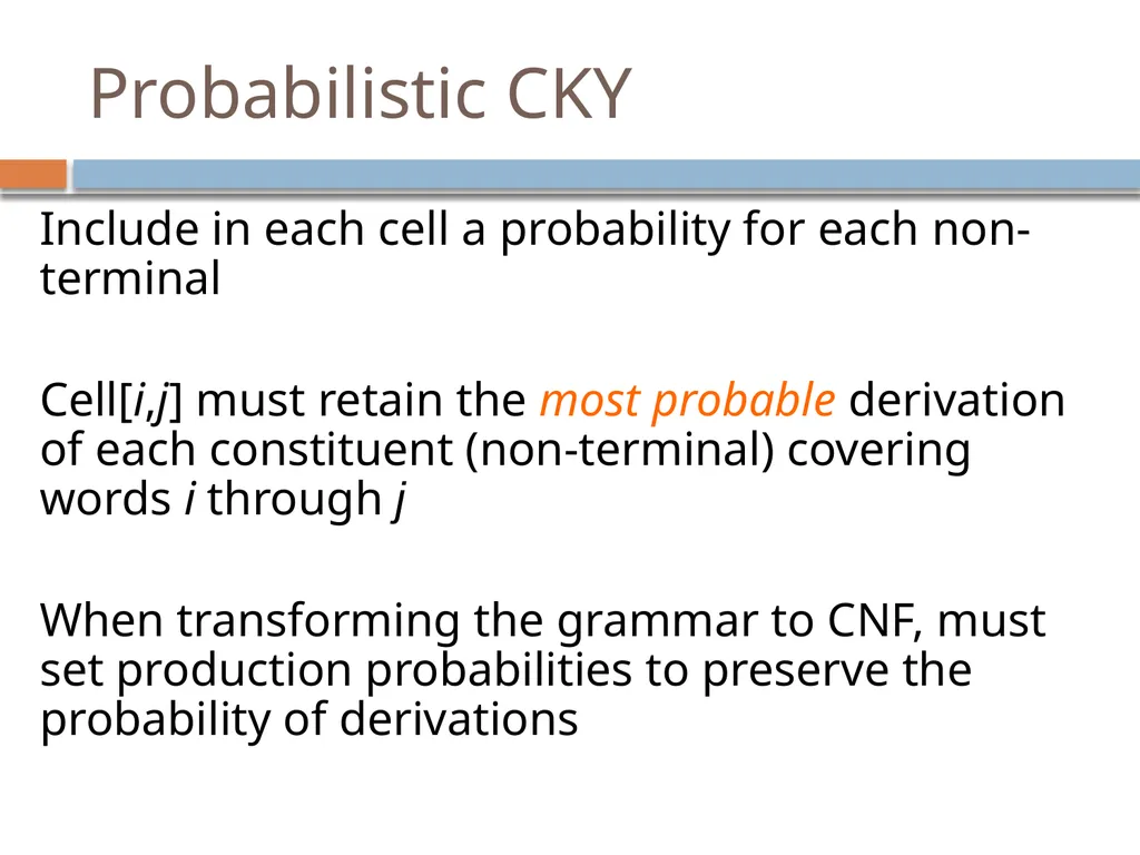 Parsing David Kauchak CS159 – Spring 2019 Admin - slide 96 of 109