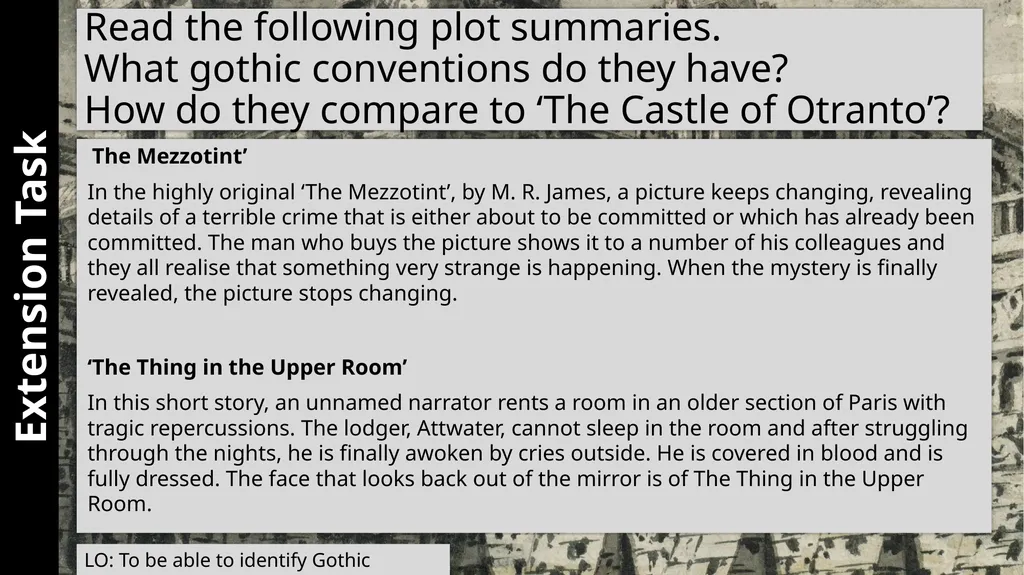 Gothic LTM Starter What can you remember about the - slide 14 of 14