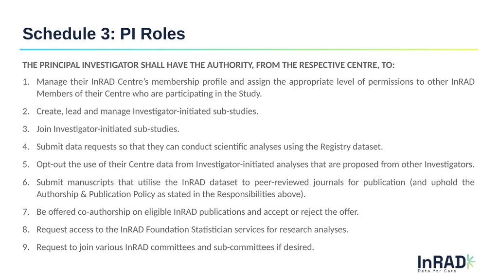 InRAD Registry Observational Study Stichting - slide 16 of 16