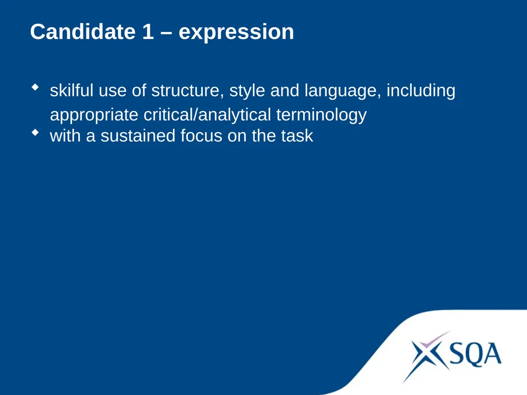 Understanding Standards — Advanced Higher English - slide 19 of 72