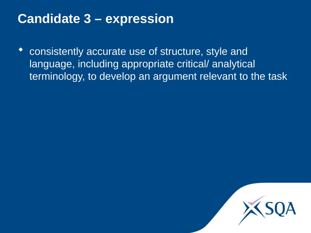 Understanding Standards — Advanced Higher English - slide 50 of 72