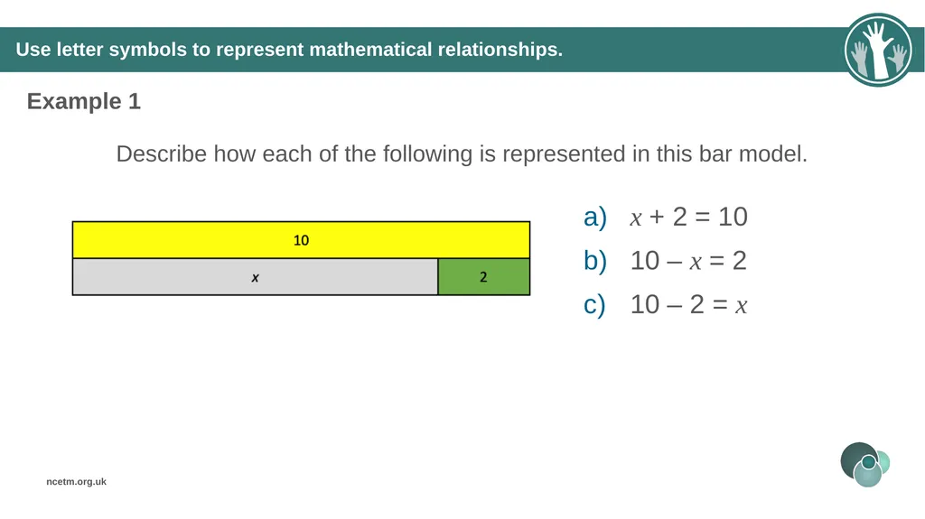 Generalising relationships using algebraic - slide 15 of 37